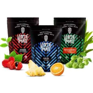 Yerba Mate Set Verde Mate Mas IQ Ashwagandha Guarana Ungeräuchert 3x500g - Bild 1 von 7