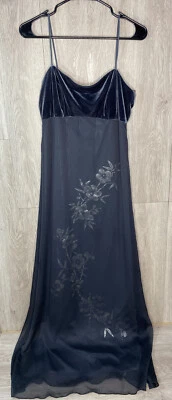 Arianna by Teresa Page 无袖长礼服灰色天鹅绒上衣透明 12 码 — 第 1/4 张图片