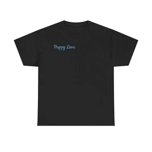 Puppy love #1 in Black Unisex Heavy Cotton Tee - Picture 1 of 9