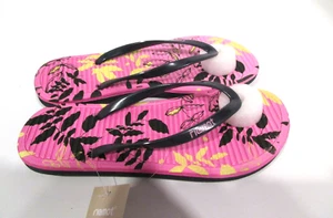 RIEMOT Sandalia FLIP FLOP "ZARA" Mujer Talla 5 Negro/Rosa Floral Nuevo con Etiquetas - Imagen 1 de 6