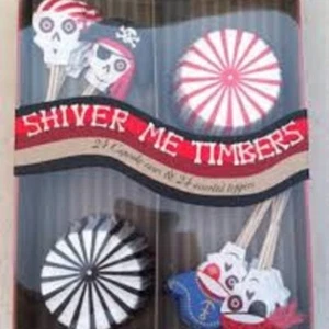 Meri Meri Shiver Me Timbers Pirates Cupcake Kits - 24 Cases and 24 Asst Toppers - Picture 1 of 1