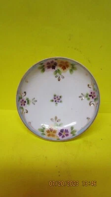 Vintage Compote Pedestal Dish Bowl Hand Painted Flower Porcelain Nippon - Image 1 of 3