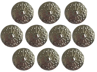 10 peças grandes parafusos redondos de prata cravejados de metal enfeite para artesanato medalhão - Imagem 1 de 4