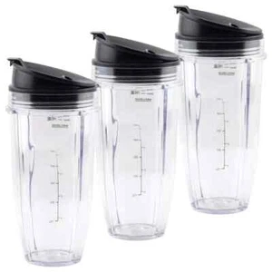 3er Pack 24 Unzen Tasse, Schluck & Dichtung Deckel 483KKU486 408KKU641 für Nutri Ninja BL480 BL640 - Bild 1 von 3