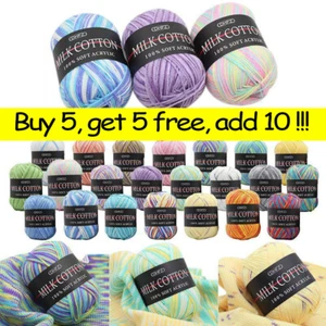 Mixed Job Lot 23 Colours DK Knitting Crochet Milk Soft Baby Cotton Wool Yarn - Picture 1 of 33