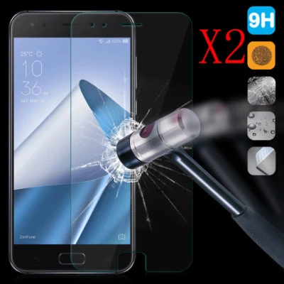 2Pcs 9H Tempered Glass Film Screen Protector Guard For ASUS Zenfone 4 ZE554KL - Image 1 of 4