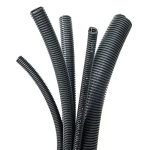 Black Flexible Conduit Split & Non Split Convoluted Tube Cable Tidy Trunking - Picture 1 of 1