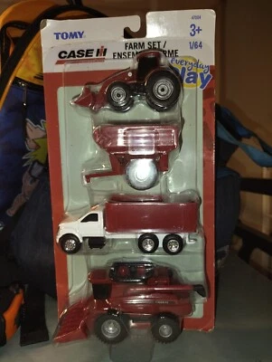 Новый 1/64 TOMY чехол IH урожая 4 шт ферма набор трактор погрузчик грузовик комбайн 47004 - Изображение 1 из 2