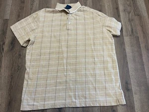 Puritan Shirt, Men's Size XL, Brown Yellow White, Striped, Polo, Short Sleeve - Picture 1 of 9
