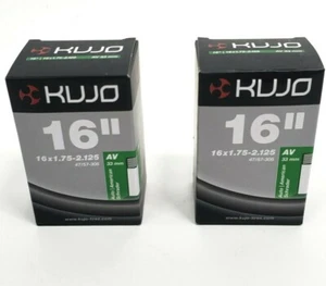 2-PACK KUJO Bicycle Tire Inner Tube 16 x 1.75-2.125, Schrader Valve 33mm, PAIR - Picture 1 of 12