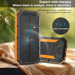42800mAh Solar Power Bank Super Portable 4 USB Charger Flashlight for Cell Phone - Picture 1 of 12