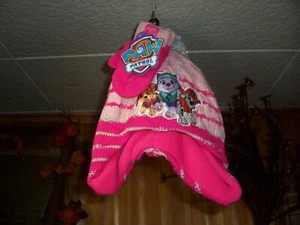 PAW PATROL GIRLS GLOVE AND HAT SET PLAY SCHOOL OUTSIDE WINTER ACCESSORY FUN NEW - Picture 1 of 1