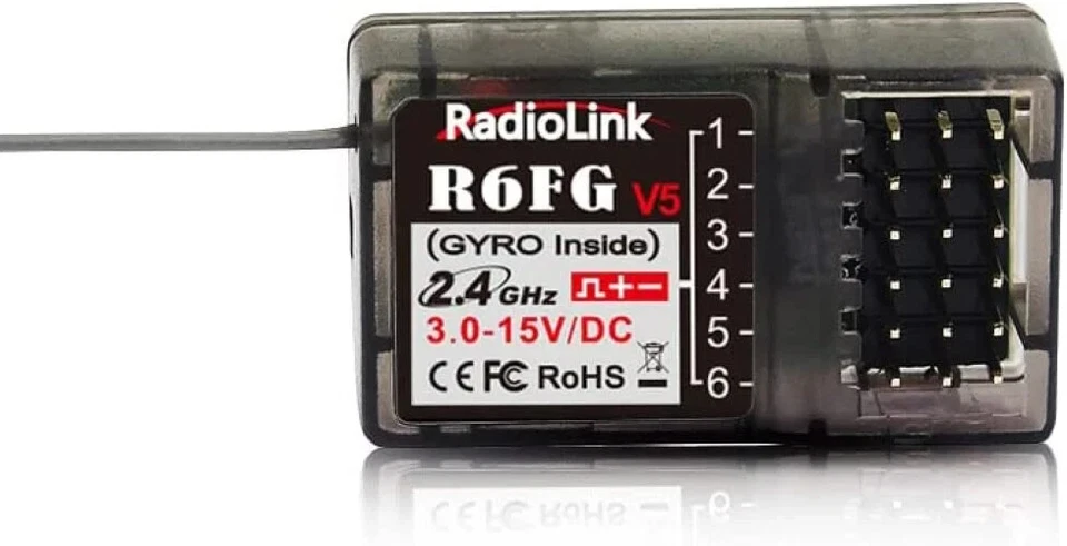 Radiolink R6FG 6 Channels 2.4GHz RC Receiver with Gyro Surface Long Range Co...