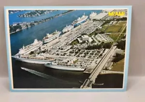 Postcard Aerial View of Miami's Dodge Island Seaport Florida - Picture 1 of 2