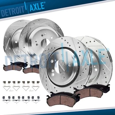 8pc Front Rear Drilled Brake Rotors Brake Pads Kit for 2014 2015 2016 Acura MDX - Изображение 1 из 4