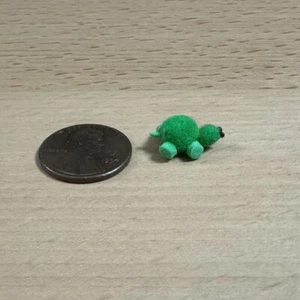 Vintage Artisan Dollhouse Miniature Turtle Plush Toy Shop Stuffed Animal Pet #2 - Picture 1 of 7