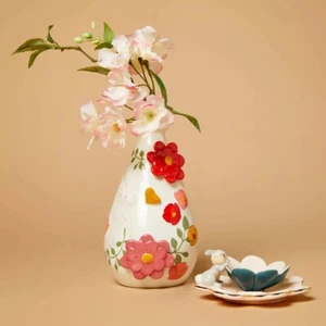 Disney Parks 7 Inch Ceramic Floral 3-D Vase w/Bambi, Thumper & Flower New w/Box - Picture 1 of 3