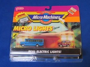 Micro Machines-1990-Real Electric Lights Collection #12-6478-Blue School Bus/Van - Picture 1 of 5