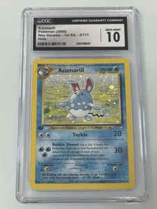 CGC 10 GEM MINT Azumarill 2000 Neo Genesis 1st Edition 2/111 Holo Pokemon Card - Picture 1 of 2