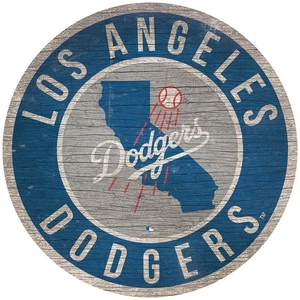 Los Angeles Dodgers Sign Wood 12 Inch Round State Design - Picture 1 of 1