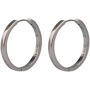 Creolen Silber 925 – 20 mm & 18 mm Damen Herren Ohrringe-Farbe auswählen  - Bild 1 von 8