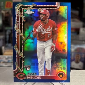 Rece Hinds 2025 Topps Chrome Holiday Blue Refractor Rookie RC SSP /199 ⭐️ MINT - Picture 1 of 3