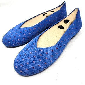 New Blue Ballet Flats Lightweight Breathable Slip On Comfort Size 10 - Picture 1 of 8