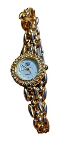 Watch WHITE DIAMONDS Elizabeth Taylor  Gold Tone Crystal Rhinestone New Battery - Picture 1 of 3