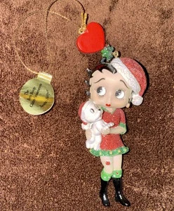Betty Boop "Santa's Helper" Glitter Ornament Original Box Danbury Mint - Picture 1 of 6