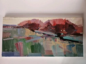 JOSE TRUJILLO Oil Painting 2020 IMPRESSIONISM Trees On Fire ORIGINAL 20x10 - Picture 1 of 2