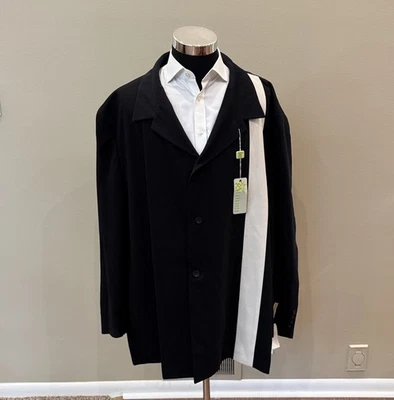 NUEVO Abrigo deportivo Cubavera para hombre 58L negro blanco 4 botones poliéster nuevo con etiquetas Foto 1 de 4