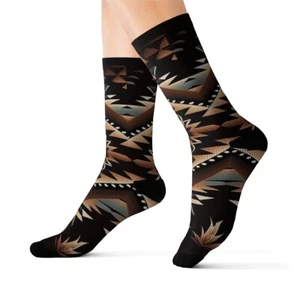 All Over Print Adult Socks Southwestern Navajo Pattern Aztec Native American - Picture 1 of 9