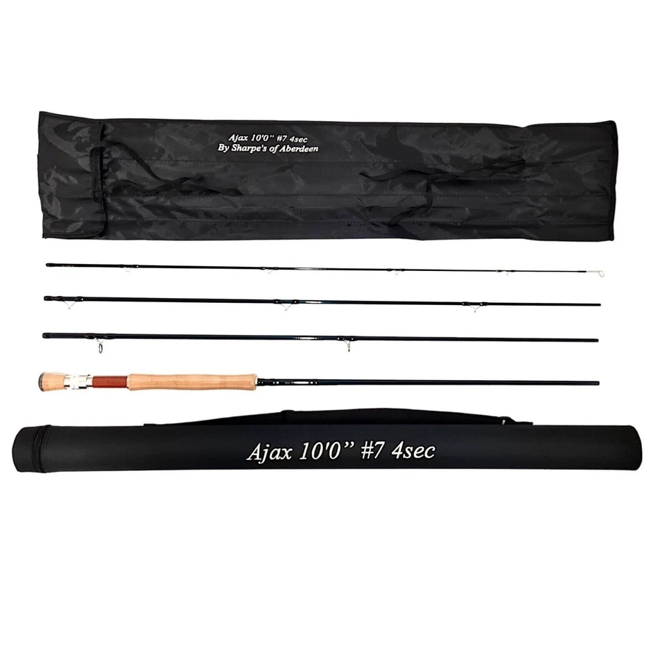 Sharpes of Aberdeen Ajax 4 Piece Fly Fishing 10' 7 Weight Trout Salmon Fly Rod - Изображение 1 из 1