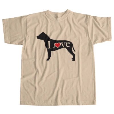 Camiseta unisex I Love Bulldog Terrier American Pit Bull perro mascota amante cachorro Foto 1 de 3