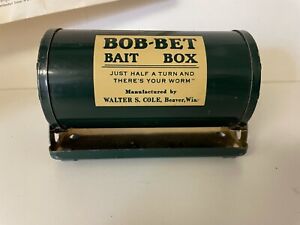 Vintage BOB-BET Bait Box "Just Half a Turn" Walter S Cole Excellent Condition