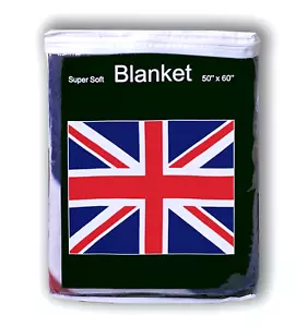 Union Jack Fleece Blanket 50"x60" United Kingdom Flag Travel Throw Cover London - Picture 1 of 2