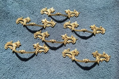 Lot de 6 poignées en bronze dorées,N° 4367, style Louis XV, pour meuble, commode - Photo 1/4