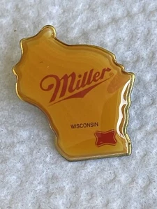 Miller Brewing Company Beer State Of Wisconsin Shape Lapel Pin - Bild 1 von 2