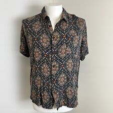 Ghanda Size S Mens Rayon Short Sleeve Button Down Shirts Motif FREE POSTAGE