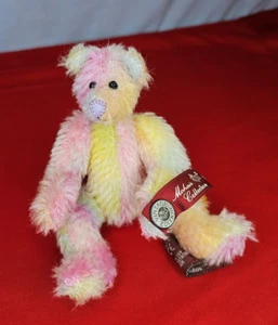 Oso de peluche Mohair de colección Russ LouLou edición limitada rosa y amarillo - Imagen 1 de 15