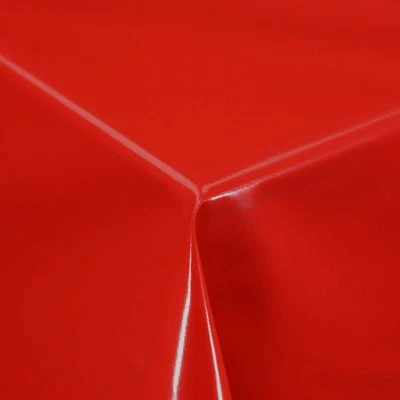 PLAIN SOLID RED LUXURY PVC OIL VINYL TABLE CLOTH PROTECTOR COVER PARTY EVENTS - Image 1 of 2
