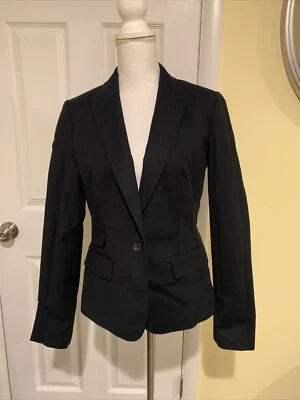 NWT Banana Republic Womens Classic Blazer Jacket Sz 6 Navy Blue Stretch 1 Button - Image 1 of 4