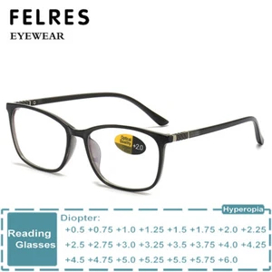 Men Women Square Anti Blue Light Reading Glasses Fashion Presbyopic Glasses New - Picture 1 of 17