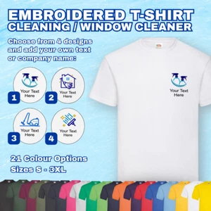 Camiseta bordada personalizada tu texto limpieza ventana limpiador ropa de trabajo - Imagen 1 de 13