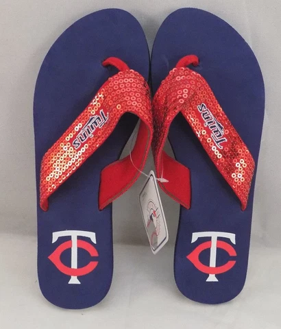 MINNESOTA TWINS Womens Flip Flops Shoe Size 5 - 6 extra SMALL MLB BRAND  ST06 Cover
