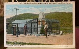 INTERNATIONAL BOUNDARY MONUMENT BETWEEN UNITED STATES & MEXICO Vintage Postcard - Picture 1 of 6