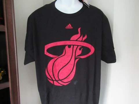 Miami Heat Adidas Big Logo Shirt Men's XL new with tags Free Ship Cover