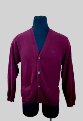 Cárdigan Suéter Chaps Para Hombre Grande Negro Carbón Melange Bolsillos Abotonados Foto 1 de 4