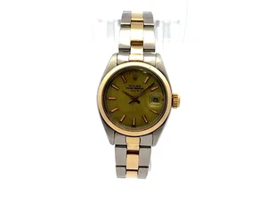 1979 Rolex Date Oyster Perpetual #6916 26mm Ladies Gold Oyster Two Tone - Picture 1 of 5