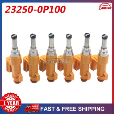 Inyector de combustible 6x 23250-0P100 para Toyota Highlander Sienna Tacoma RX350 2016-2020 Foto 1 de 4
